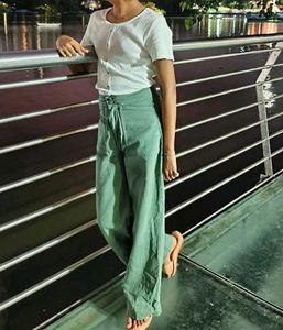 Green Wide Leg Pants