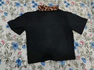 Korean Leopard Collar Top