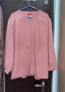 Pink Button-Down Top