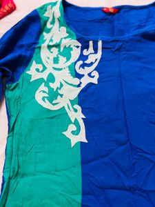W kurta - Blue n Green combination; Size 10