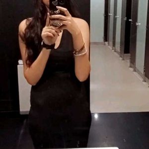 Side Slit Black Dress From Newme , Backless