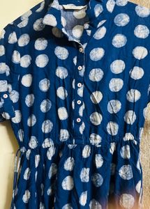 Blue Polka Dot Maxi Dress