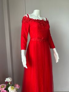Pretty Red Lace Gown