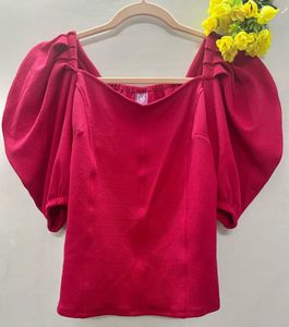 Chic Power Shoulder Pink Top