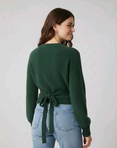 Emerald Green Fuzzy Wrap Top