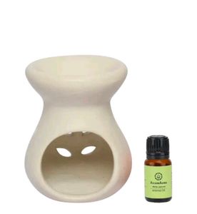 Pink Ceramic Aroma Diffuser With Candle