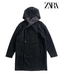 Zara Men Black Longcoat Hoodie