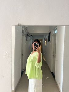 Lime Green V-Neck Top