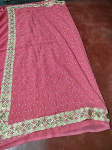 Embroidered Pink Saree