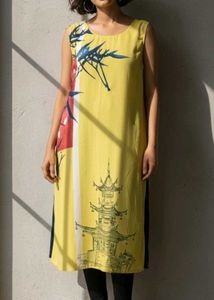🌸 W Sleeveless A-Line Kurta – Elegant & Chic 🌸