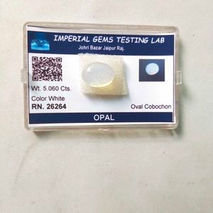 5.060 Cts. Natural Original White Opal Gemstone