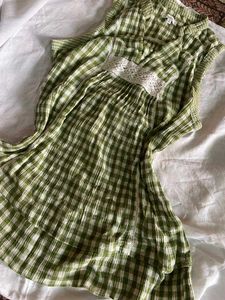 Sale !! Bossini Green Checkered Top