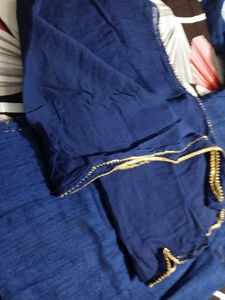 Embroidered Blue &amp; Gold Kurti