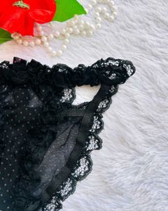 Black Polka Dot Lace Brief