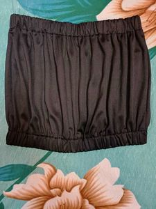 Shein Strapless Elasticated Waist Pleated Short