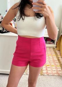 Zara Hot Pink High-Waisted Shorts