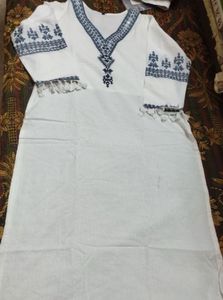 Embroidered White Kurta Set