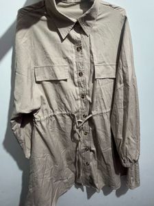 Beige Shirt Dress