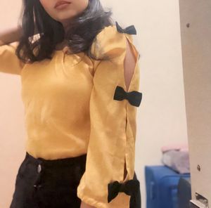 Cute Ribbon On Sleeves Top (Free Delivery)