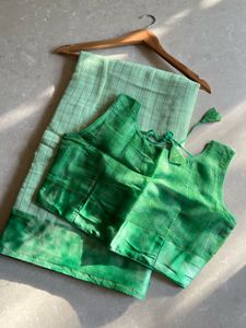 Green Cotton Silk Saree