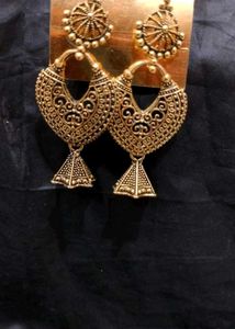 Antique Gold Jhumka Earrings