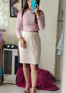 Biege Mini Skirt