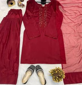 Elegant Maroon  Farshi Salwar Kameez Suit
