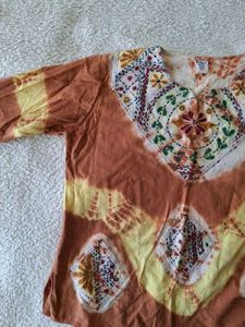 Vintage Embroidered Tie-Dye Top