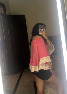 Pink Off-Shoulder Top