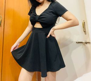 Black Bow Cutout Mini Dress