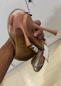 ZARA GOLDEN RHISTONE HEELS