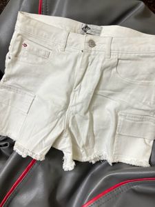 White Denim Shorts