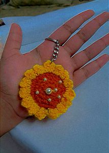 Crochet Flower Keychain