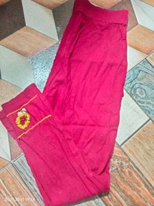 Yellow Kurti with Red Pants