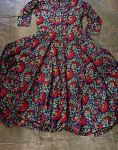 Gulmohar Jaipur Floral Print Anarkali Kurti