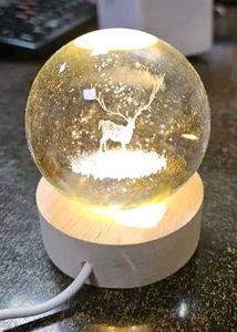 3D Galaxys Deer Crystal Ball Night Lamp,Solar Syst