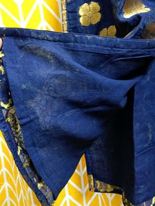 Floral Print Navy Blue Kurta