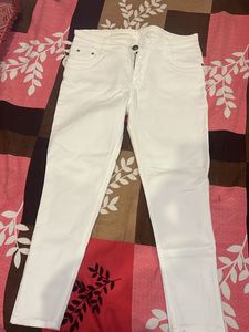 Skinny Fit Ankle White Denim Jean