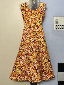 Patterned Midi Dress