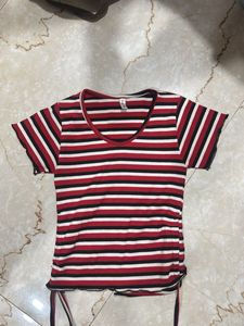 Striped Ribbed Tee