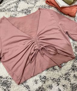 Pink Drawstring Top