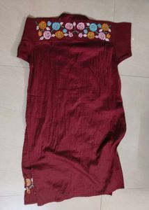 Art Silk Kurti With Embroidery