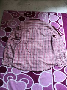 L Size Cotton Colour Check Shirt