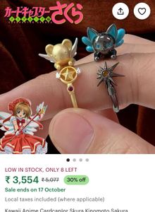 Kawaii Anime Cardcaptor Sakura Inspired Rings. ✨