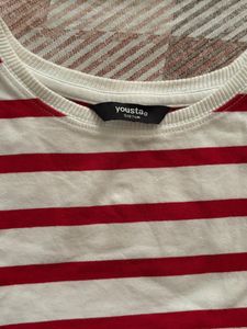 Red &amp; White stripped top - S size