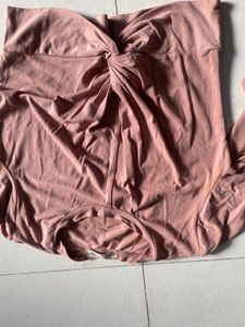 Knot Detail Crop Top Peach