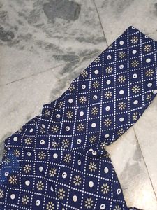 Navy Diamond Print Kurti
