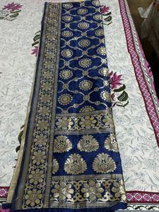 Dark blue Jacquard duppata