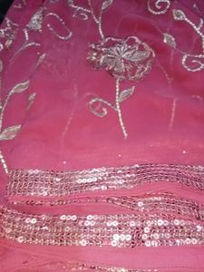 Pink Floral Saree With Blouse