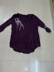 Embroidered Purple Top